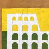 detail of Colosseum in Rome, Italy quilt block made with Art Gallery Fabrics Elements / blenders. Foundation paper piecing quilt. Available at wholecirclestudio.com