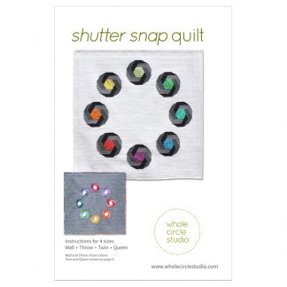 Shutter Snap quilt pattern by Sheri Cifaldi-Morrill | whole circle studio. Foundation paper piecing pattern. Great gift for photography enthusiast. Quilt pattern available at shop.wholecirclestudio.com