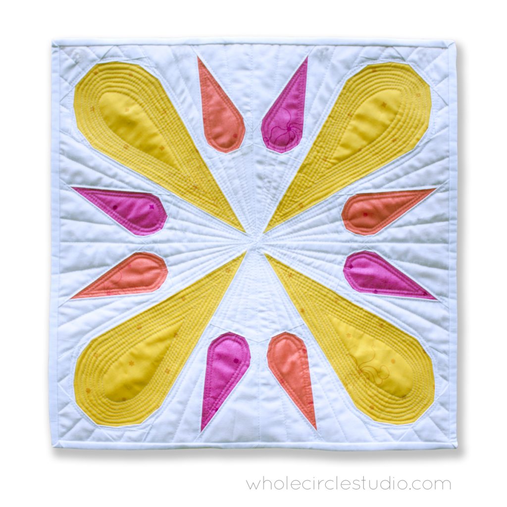 Patchwork Petals quilt blocks pattern PDF download WholeCircleStudio