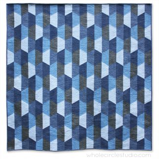 Hexie Blues is an easy, modern quilt pattern. No complicated Y-seams necessary! This super versatile pattern looks great in blues or your favorite color palette—go with a monochromatic, rainbow or even scrappy color palette. A coloring sheet is included so you can audition all types of fun combinations!
