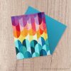 Big Island Sunset note card. A fun blank greeting card perfect for a birthday, thinking of you, get well soon or just because card! Photographed from the modern quilt and pattern by Sheri CIfaldi-Morrill of Whole CIrcle Studio