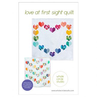 Love at First Sight is an easy, beginner-friendly foundation paper piecing quilt pattern and makes the perfect wedding, engagement, anniversary or friendship gift. It's also super sweet for a baby or kid. Included in the pattern are instructions for two types of heart blocks—basic and details along with fabric requirements and instructions to arrange the blocks into 3 layouts—a wall quilt or two types of throw quilts. Make it your own by swapping out fabric or rearranging the blocks.