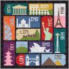Around the World travel themed block of the month program. Make these blocks / mini quilts that celebrate architecture from around the world. Foundation paper pieced quilt sew along. Available at wholecirclestudio.com