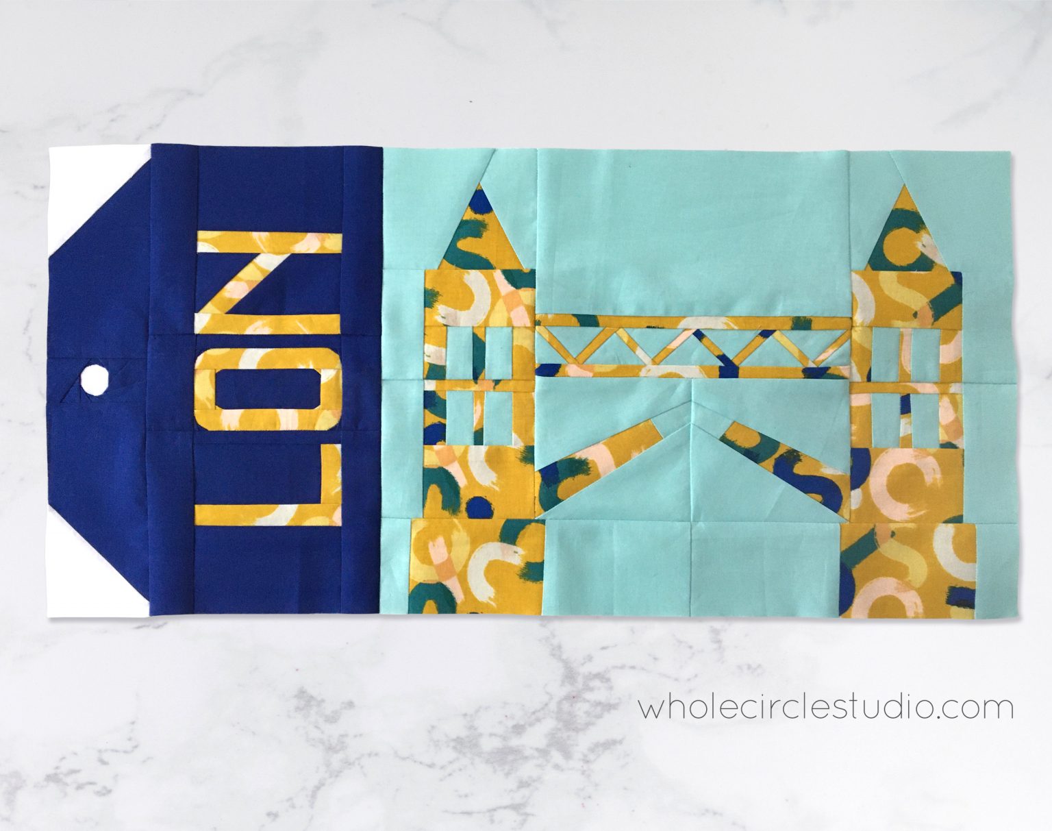 London mini-quilt / quilt block pattern: PDF download – WholeCircleStudio