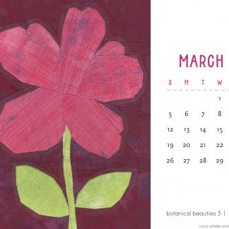 detail of Botanical Beauties floral 2023 Desk calendar with wooden stand
