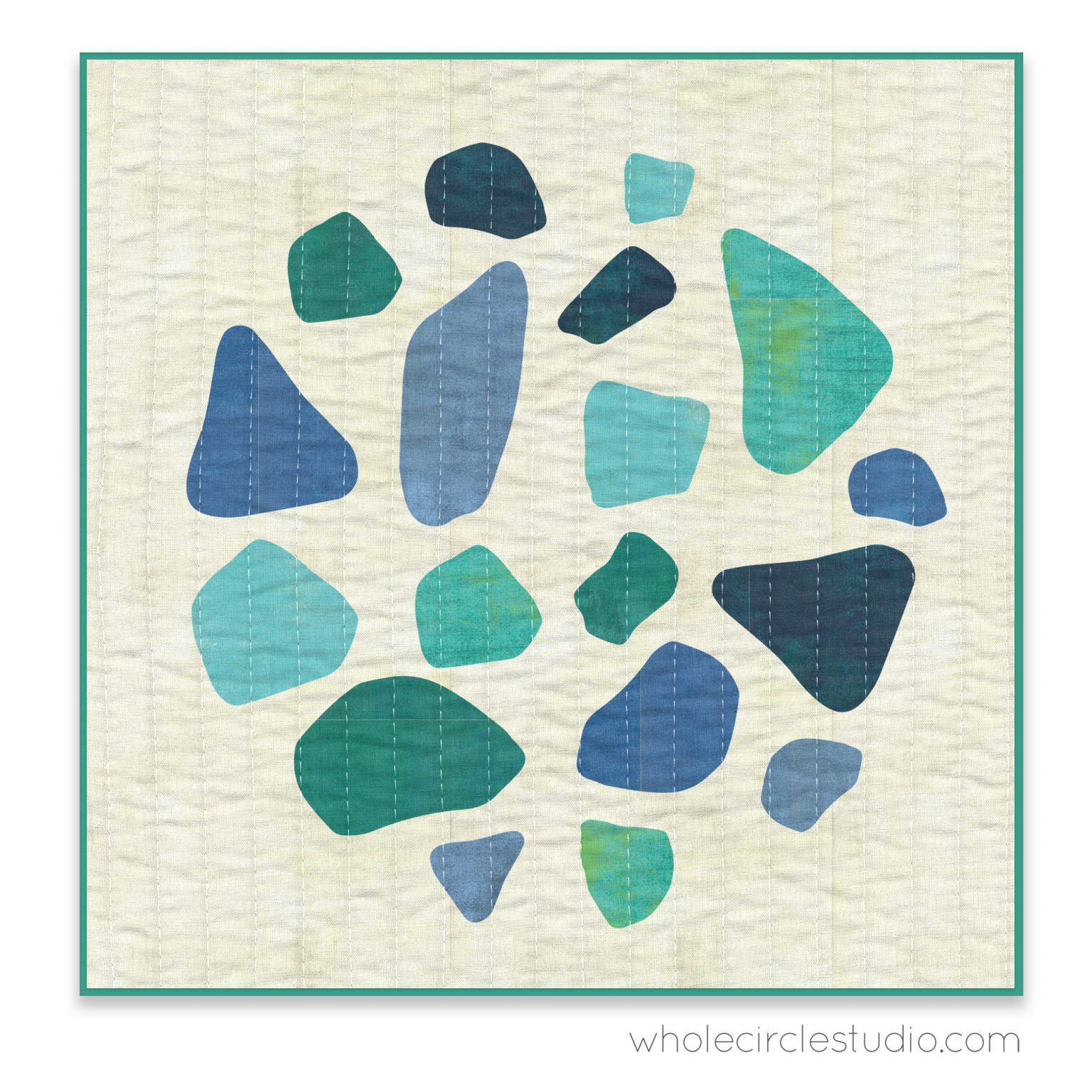 Shoreline Sea Glass mini quilt pattern PDF download WholeCircleStudio