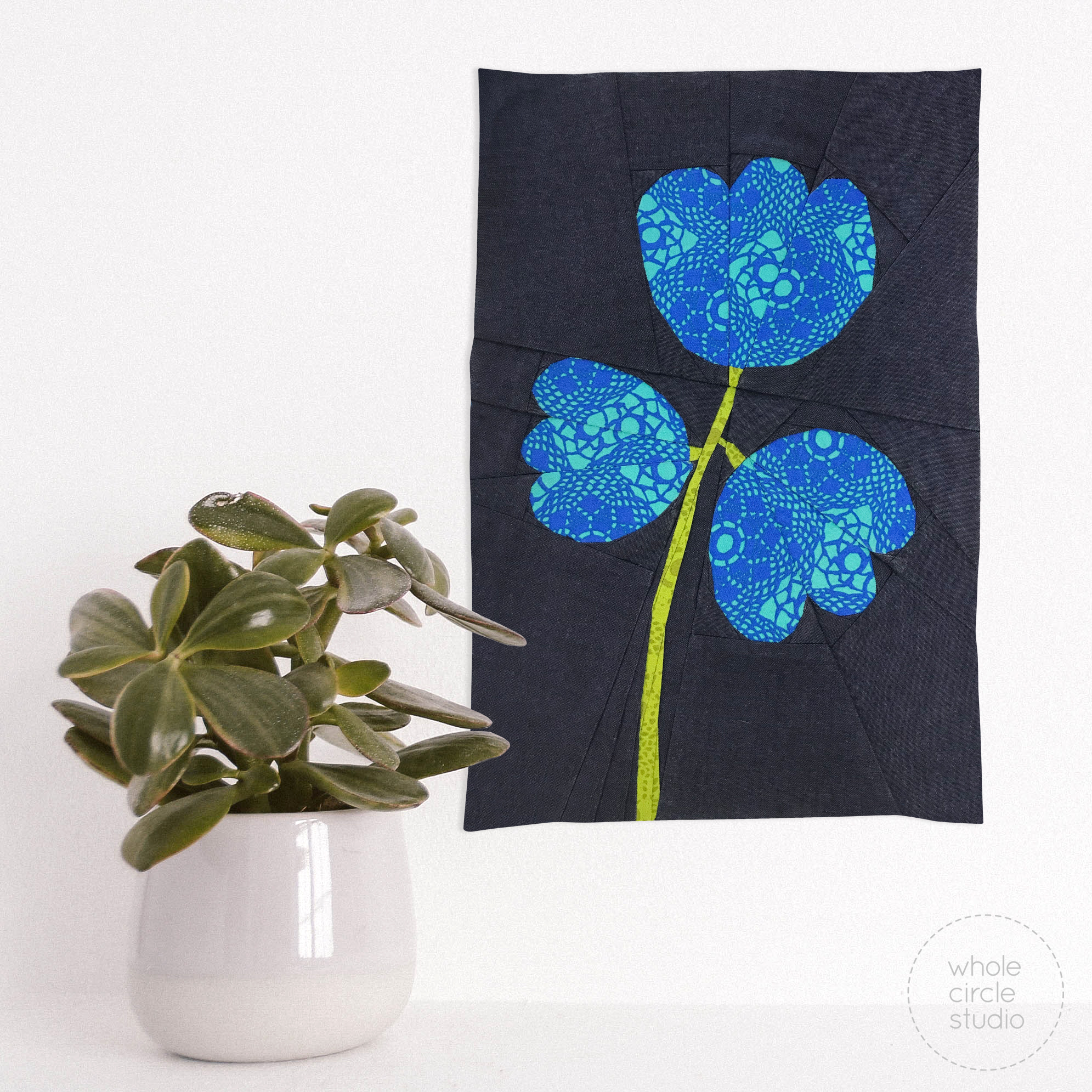 Lily of the Valley flower miniquilt / quilt block pattern PDF