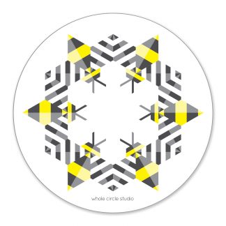 sticker with 6 bees in a circle