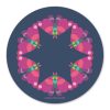 sticker with 6 colorful moths in a circle on a navy background