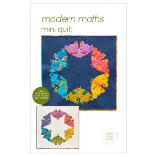 cover for quilt pattern, 6 moths in a circle making a star in the middle