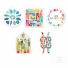 set of 5 colorful stickers