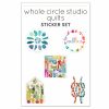 set of 5 colorful stickers