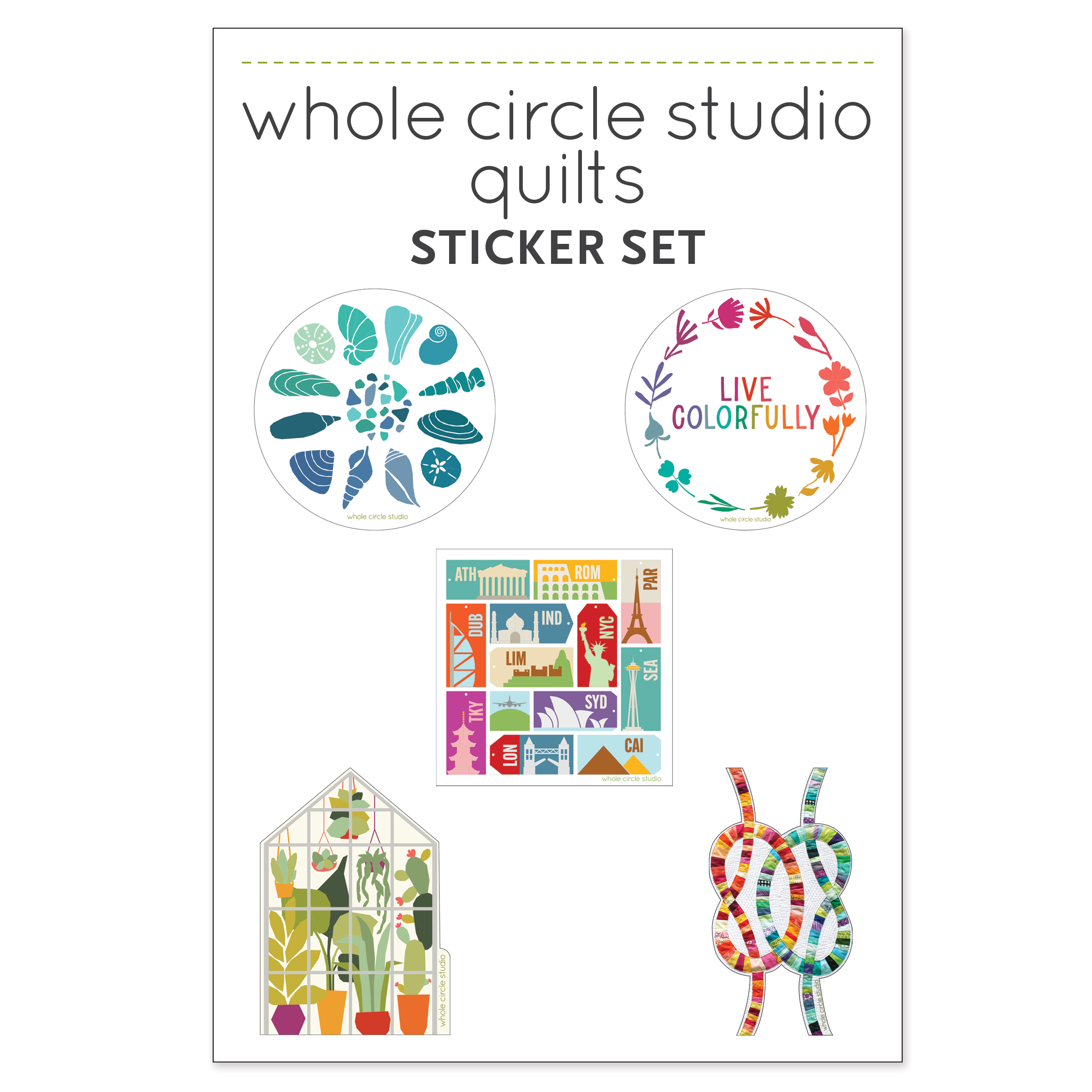 Whole Circle Studio Quilts: Sticker Pack (set of 5) – WholeCircleStudio