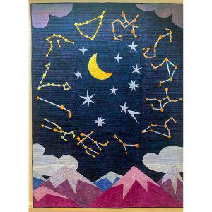 star and moon with mountains quilt