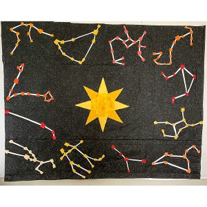 constellations and sun quilt
