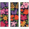 Three colorful flower quilt runners