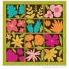 Modern foundation paper pieced flower blocks with green sashing and borders