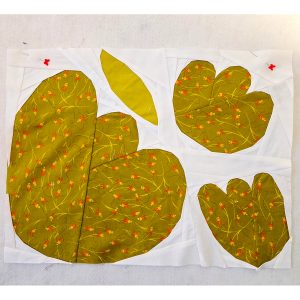 flower quilt block made with floral fabrics