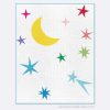 colorful quilt with moon and stars