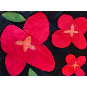 Wildflower-inspired quilt block made with foundation paper piecing